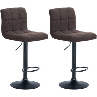 Lot de 2 tabourets de bar Calma tissu noir