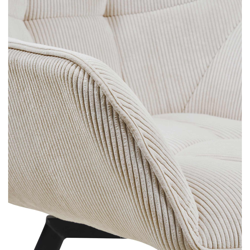 Chaise de salle à manger Jordi Cord, crème