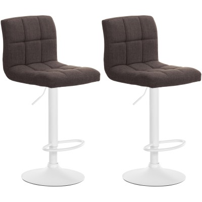 Lot de 2 tabourets de bar Calma tissu blanc