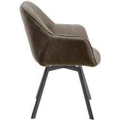 Chaise de salle à manger Jordi Cord, marron