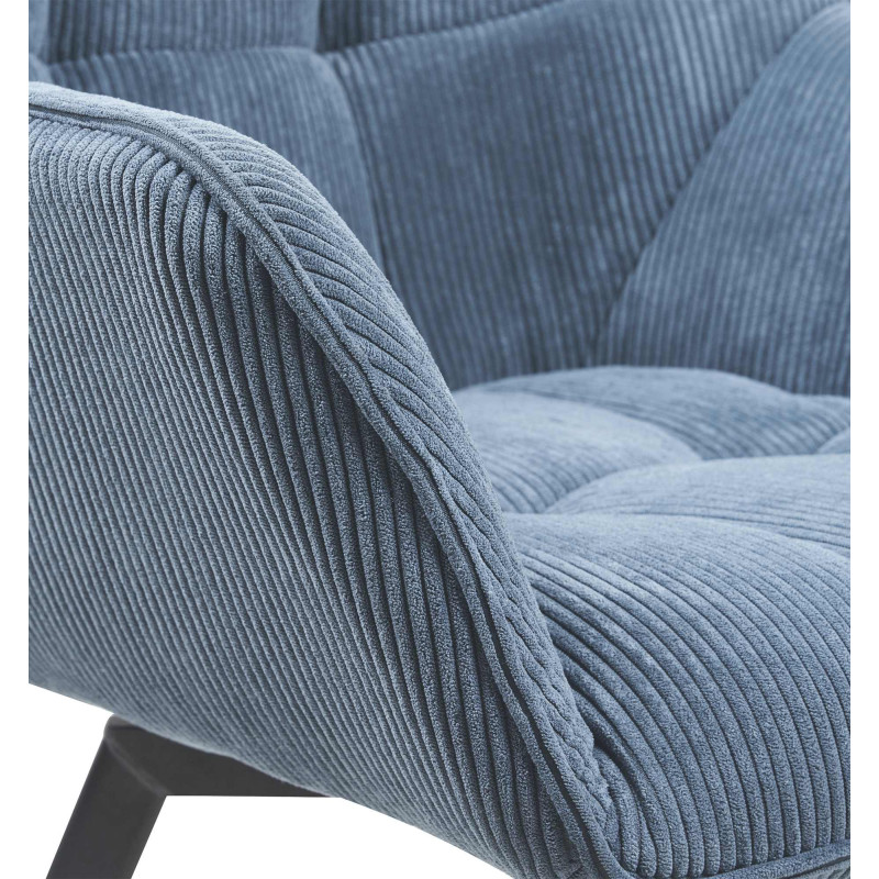 Chaise de salle à manger Jordi Cord, bleue