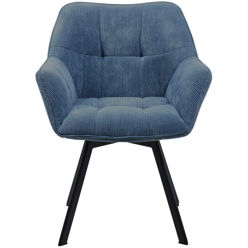 Chaise de salle à manger Jordi Cord, bleue