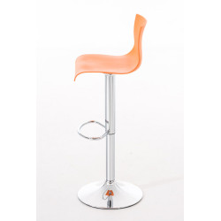 Lot de 2 tabourets de bar Hoover en plastique chromé orange