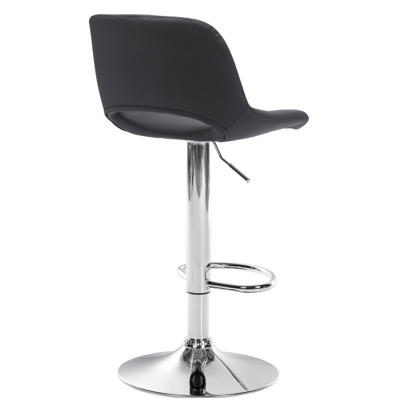 Lot de 2 tabourets de bar Camden, similicuir, chrome-noir