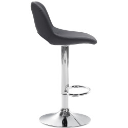 Lot de 2 tabourets de bar Camden, similicuir, chrome-noir