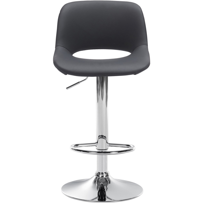 Lot de 2 tabourets de bar Camden, similicuir, chrome-noir