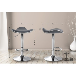 Tabouret de bar Shanghai en cuir artificiel C gris