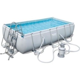 Kit Piscine hors sol tubulaire BESTWAY - Power Steel™ - 404 x 201 x 100 cm - Rectangulaire (Filtre a sable, échelle, diffuseur)