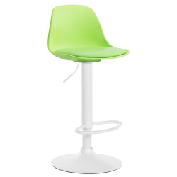 Tabouret de bar Kiel en cuir artificiel blanc vert
