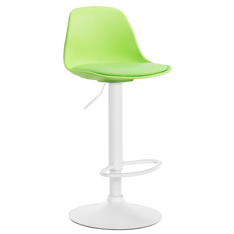 Tabouret de bar Kiel en cuir artificiel blanc vert