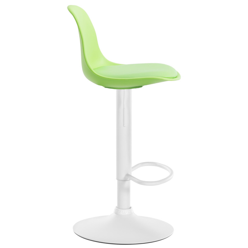 Tabouret de bar Kiel en cuir artificiel blanc vert
