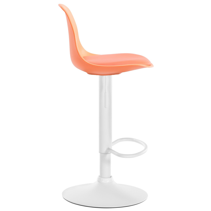 Tabouret de bar Kiel en cuir artificiel blanc orange