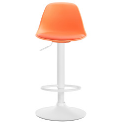 Tabouret de bar Kiel en cuir artificiel blanc orange