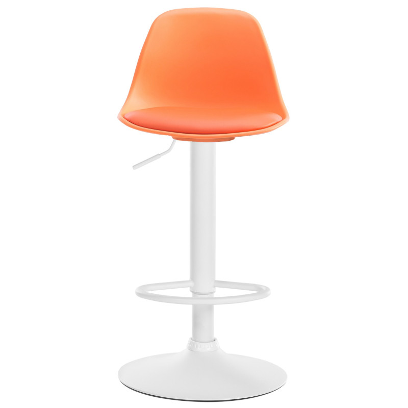 Tabouret de bar Kiel en cuir artificiel blanc orange