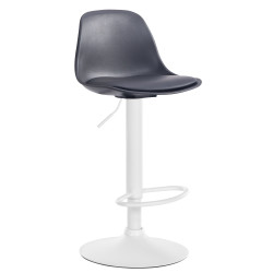 Tabouret de bar Kiel simili cuir blanc noir