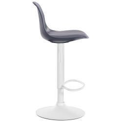 Tabouret de bar Kiel simili cuir blanc noir