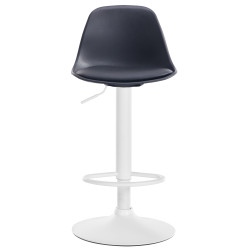 Tabouret de bar Kiel simili cuir blanc noir
