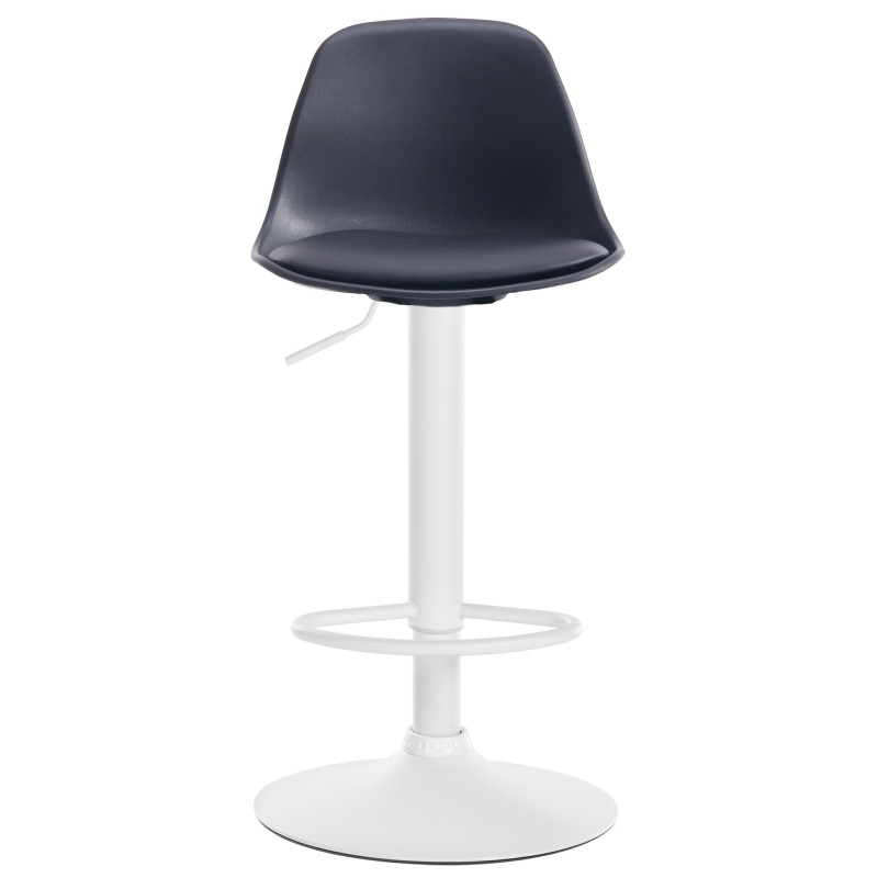 Tabouret de bar Kiel simili cuir blanc noir