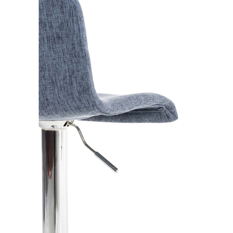 Lot de 2 tabourets de bar Hoover tissu chromé bleu