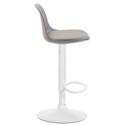 Tabouret de bar Kiel en cuir artificiel blanc gris