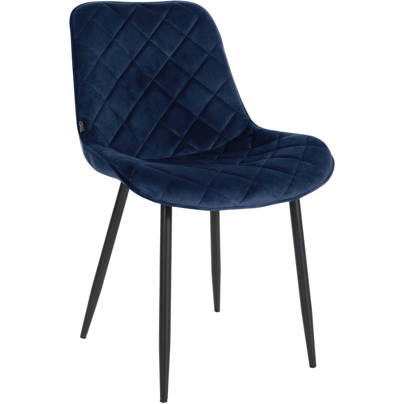 Ensemble de 4 chaises, velours Springs, bleues