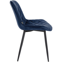 Ensemble de 4 chaises, velours Springs, bleues