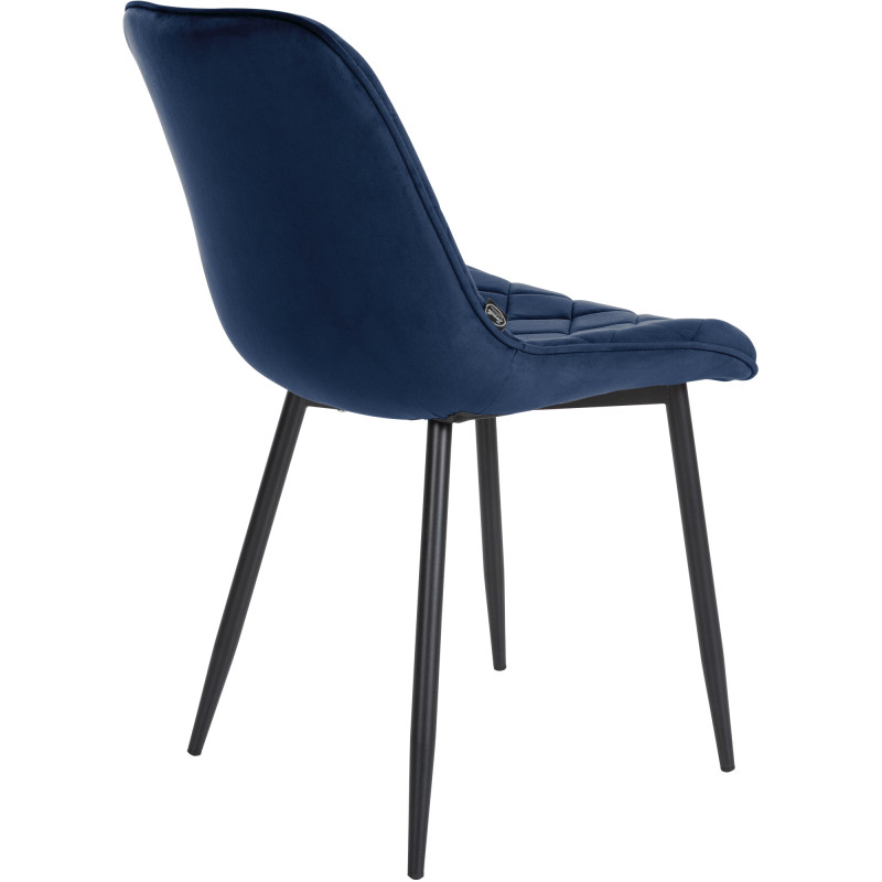 Ensemble de 4 chaises, velours Springs, bleues