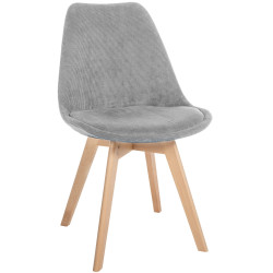 Fauteuil Linares Cord, gris clair