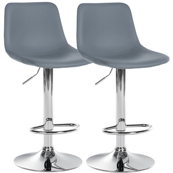 Lot de 2 tabourets de bar Divo simili cuir chromé