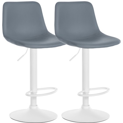 Lot de 2 tabourets de bar Divo simili cuir blanc