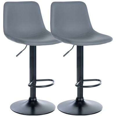 Lot de 2 tabourets de bar Divo simili cuir noir