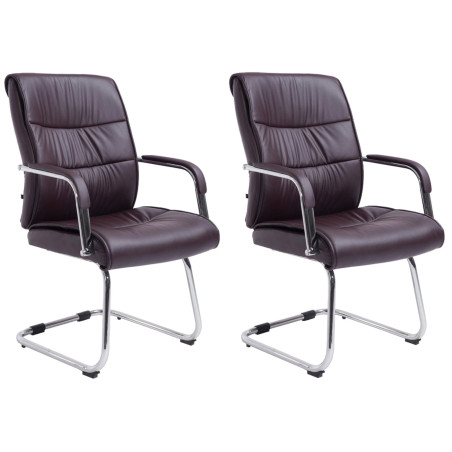 Ensemble de 2 chaises visiteurs Sievert marron