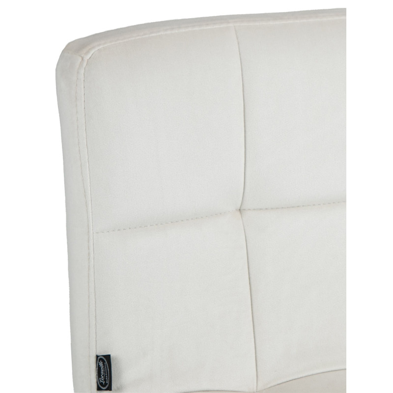 Lot de 2 tabourets de bar en velours Pérou chromé et crème