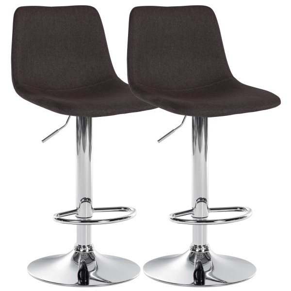 Lot de 2 tabourets de bar Divo tissu chrome