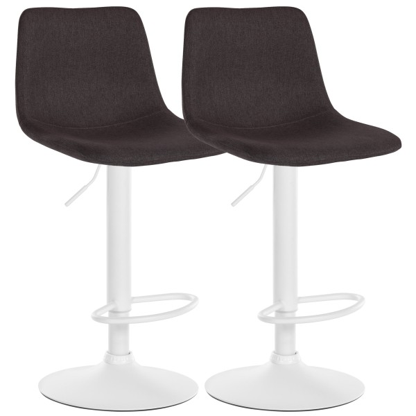 Lot de 2 tabourets de bar Divo tissu blanc