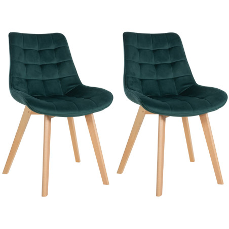 Ensemble de 2 chaises Brook en velours vert