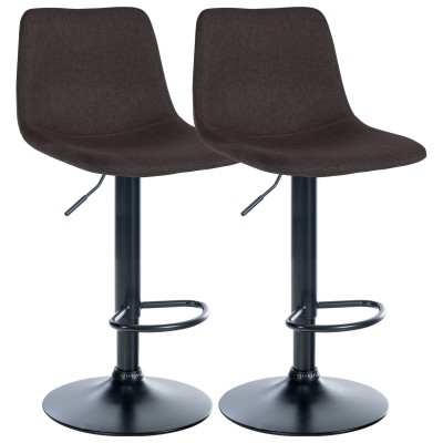 Lot de 2 tabourets de bar Divo tissu noir