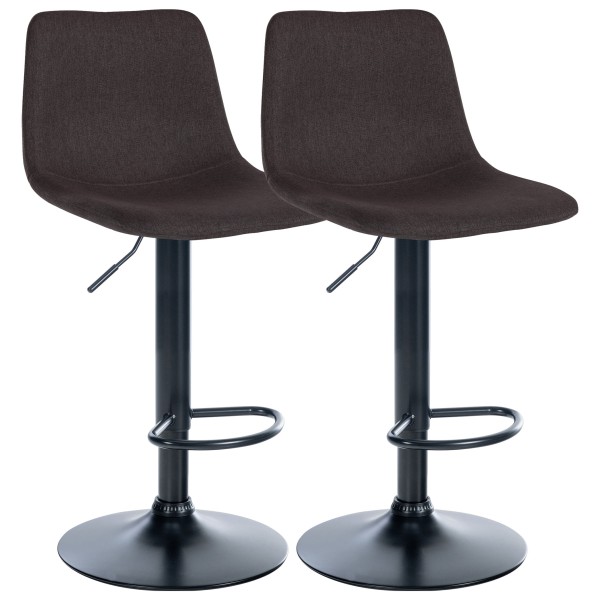 Lot de 2 tabourets de bar Divo tissu noir