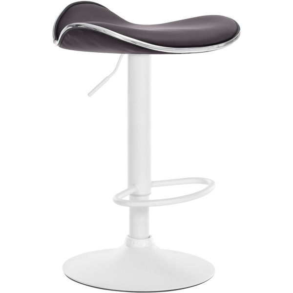 Tabouret de bar Shanghai simili cuir blanc