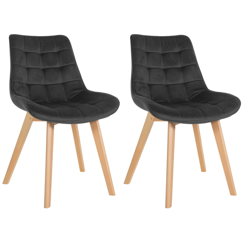 Ensemble de 2 fauteuils Brook en velours noir