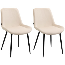 Ensemble de 2 chaises de salle à manger Victoria en velours crème
