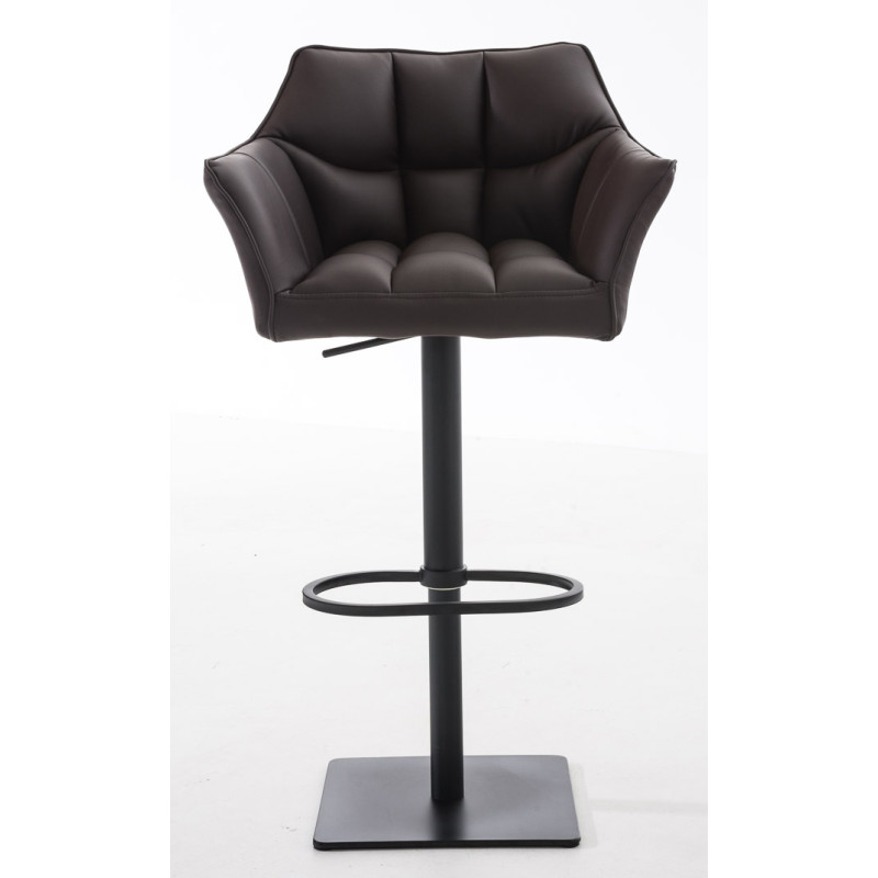 Lot de 2 tabourets de bar Damaso, simili cuir noir