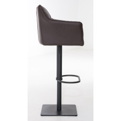 Lot de 2 tabourets de bar Damaso, simili cuir noir