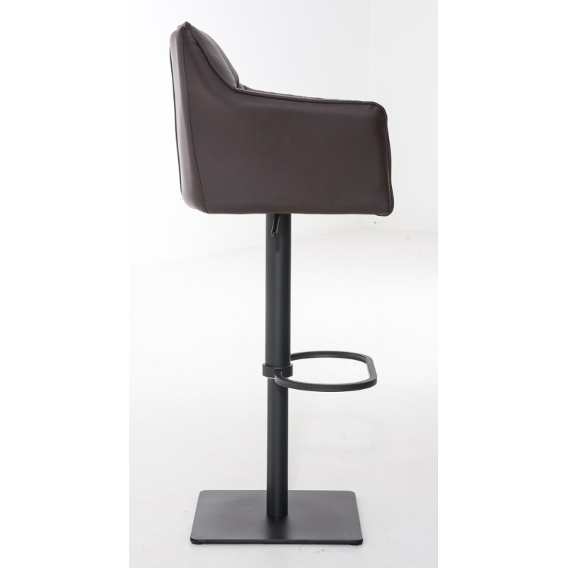 Lot de 2 tabourets de bar Damaso, simili cuir noir