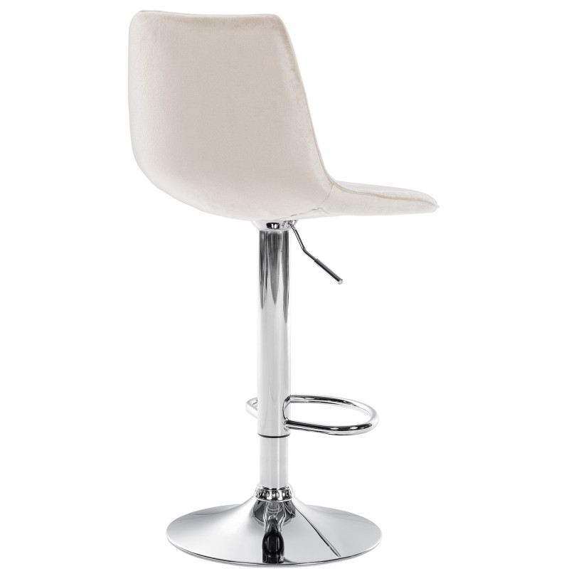 Set di 2 sgabelli da bar Lex in velluto cromato color crema
