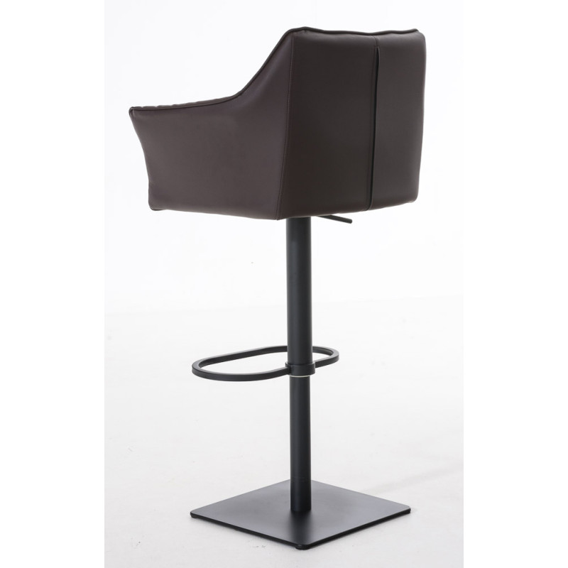 Lot de 2 tabourets de bar Damaso, simili cuir noir