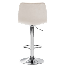 Set di 2 sgabelli da bar Lex in velluto cromato color crema
