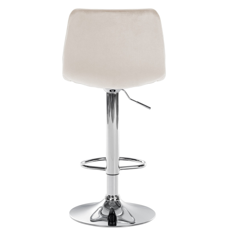 Set di 2 sgabelli da bar Lex in velluto cromato color crema
