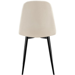 Chaise de salle à manger Baxter en velours blanc crème