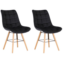 Ensemble de 2 chaises Leni en velours noir
